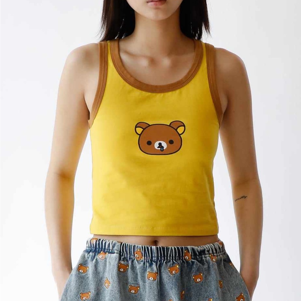 DUMBGOOD RILAKKUMA DROOL CROPPED TANK